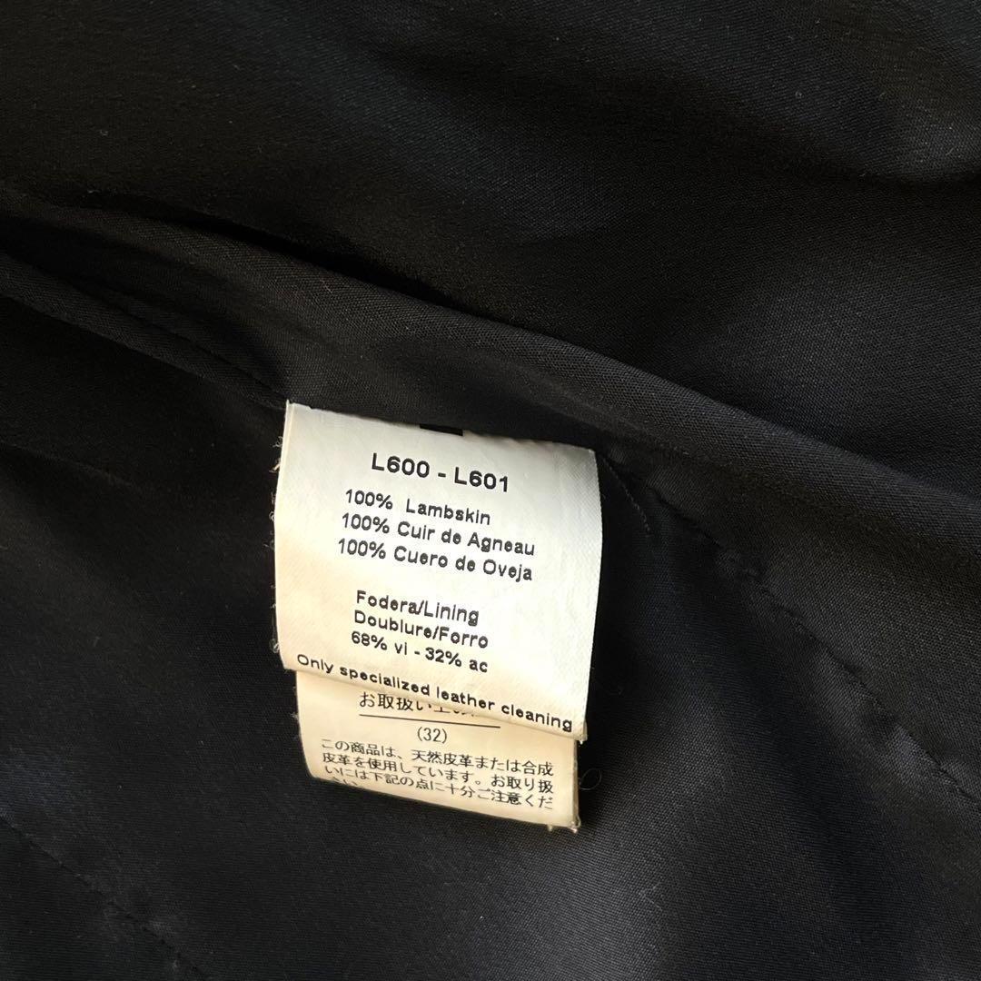 美品 アルマーニコレツィオーニ キルティング ラムレザー ブルゾン 黒 48