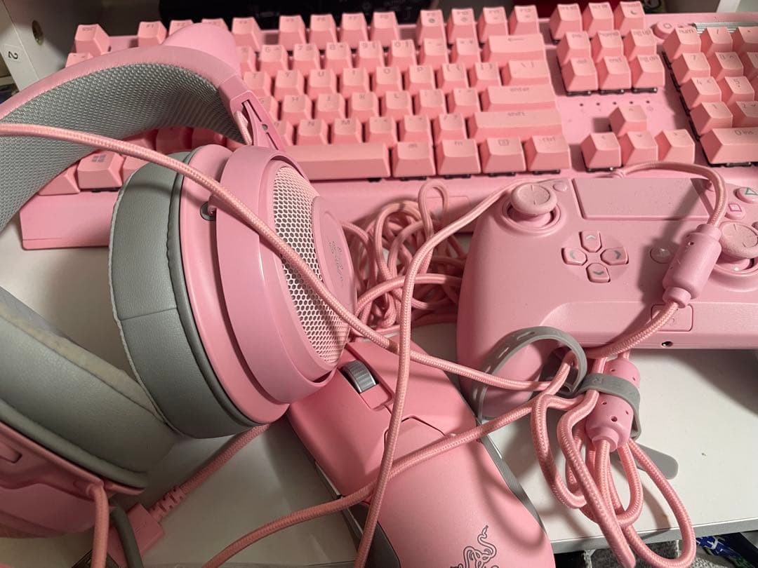 キーボード　マウス　マイク　ヘッドフォン　4点セット