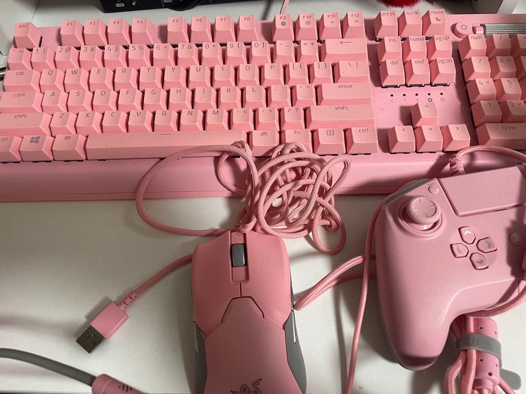 キーボード　マウス　マイク　ヘッドフォン　4点セット