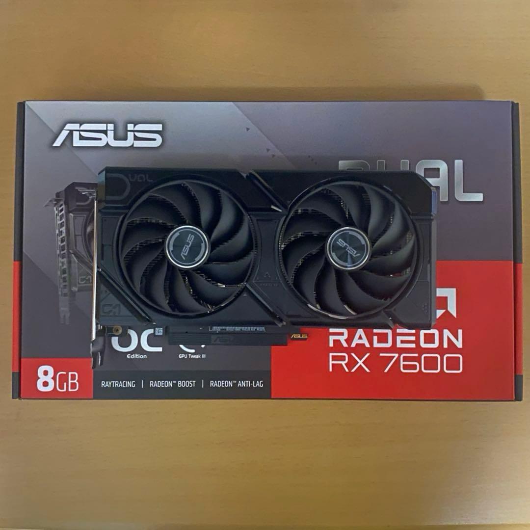 【極美品】ASUS Dual Radeon RX 7600 OC 【使用2ヶ月】