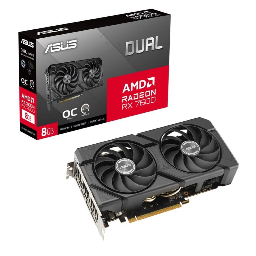 【極美品】ASUS Dual Radeon RX 7600 OC 【使用2ヶ月】