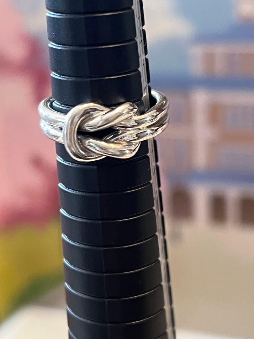 グッチ　シルバー 編み込みデザインリング 13号