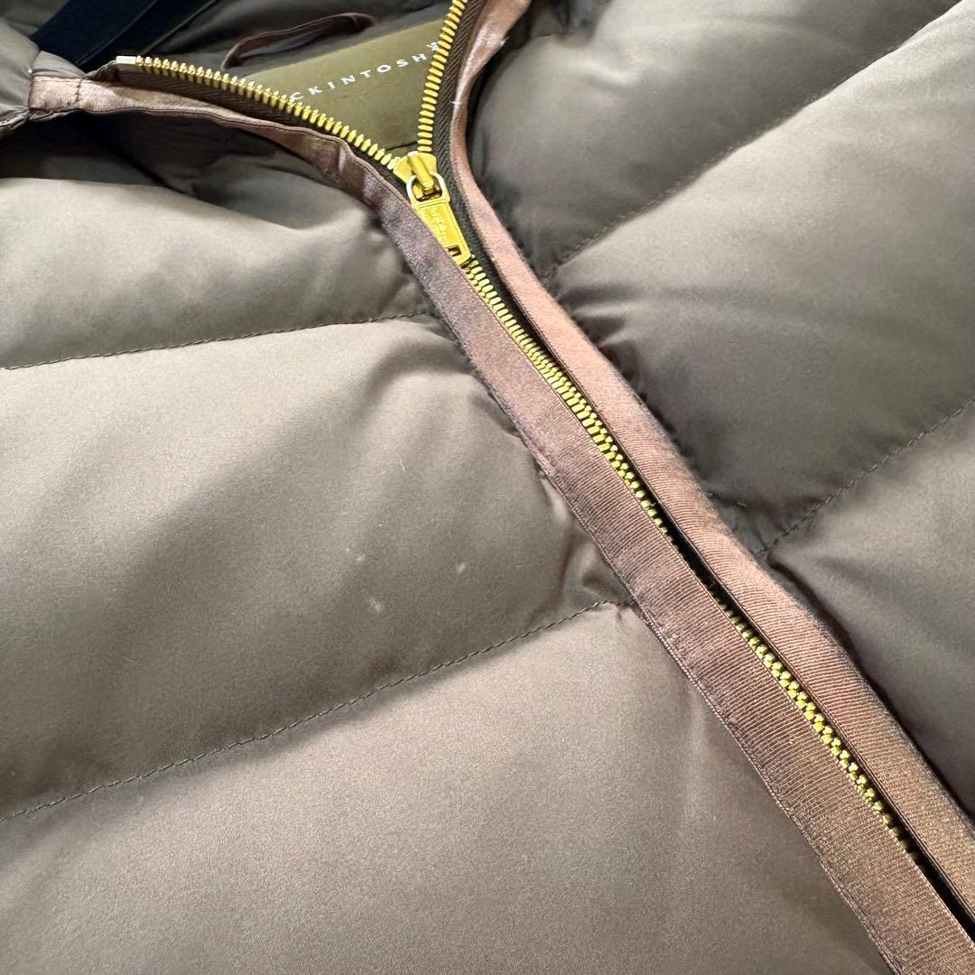 マッキントッシュ　ファー付　ロングダウンコート　ブラウン　32 S相当