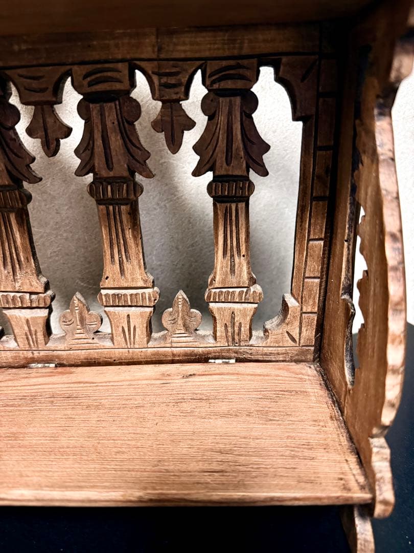 フランス　アンティーク　蚤の市　木棚　シェルフ　小棚　飾り棚