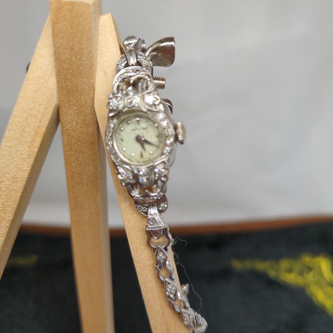 Hamilton　ダイヤモンドベゼル　14K　腕時計　非稼働　アンティーク