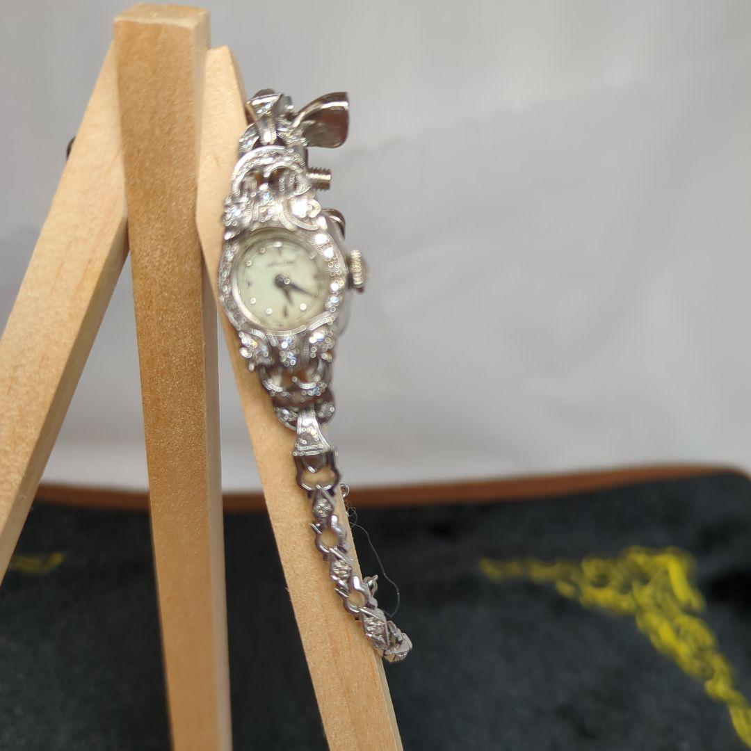 Hamilton　ダイヤモンドベゼル　14K　腕時計　非稼働　アンティーク