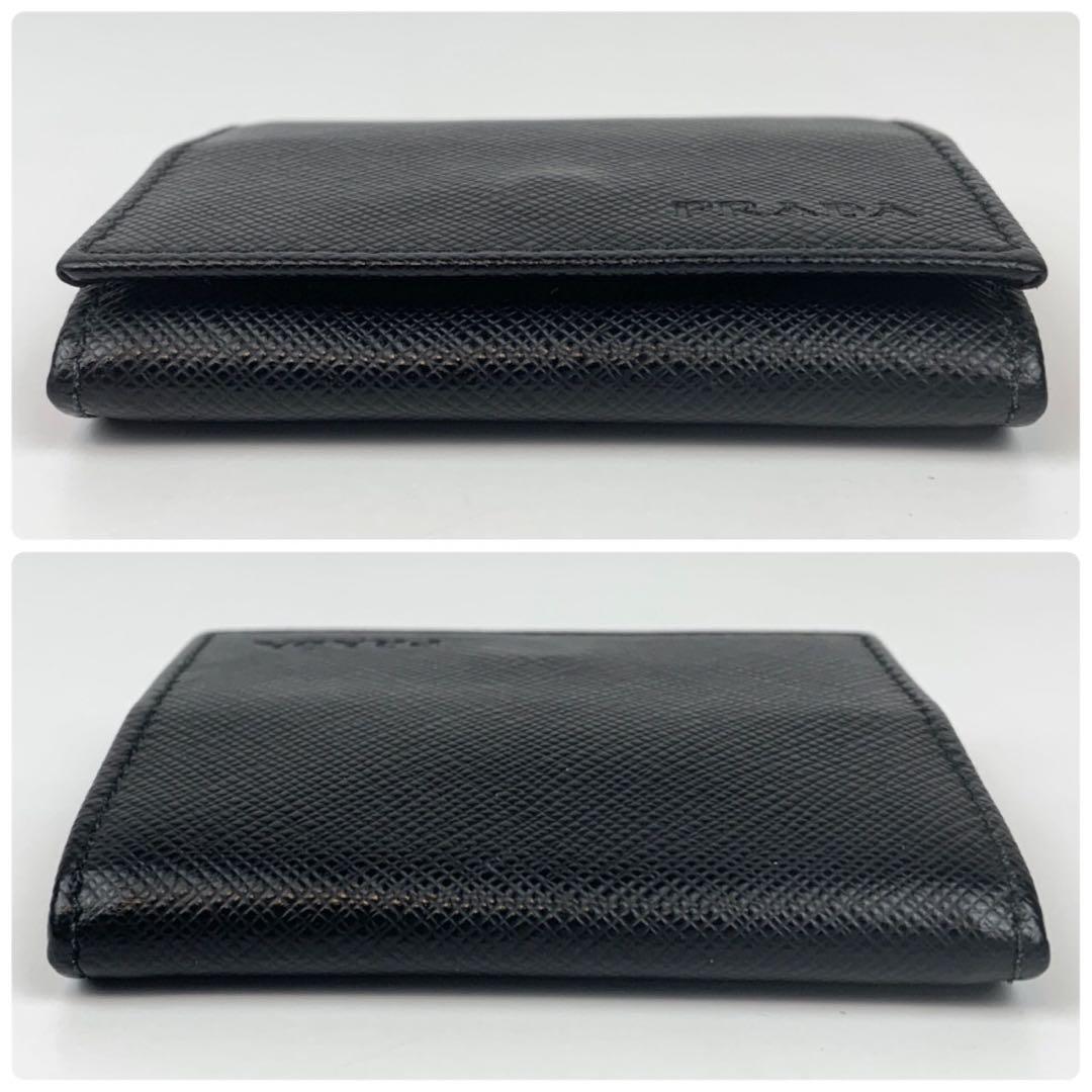 美品✨ PRADA ケース サフィアーノ レザー ブラック エンボスロゴ