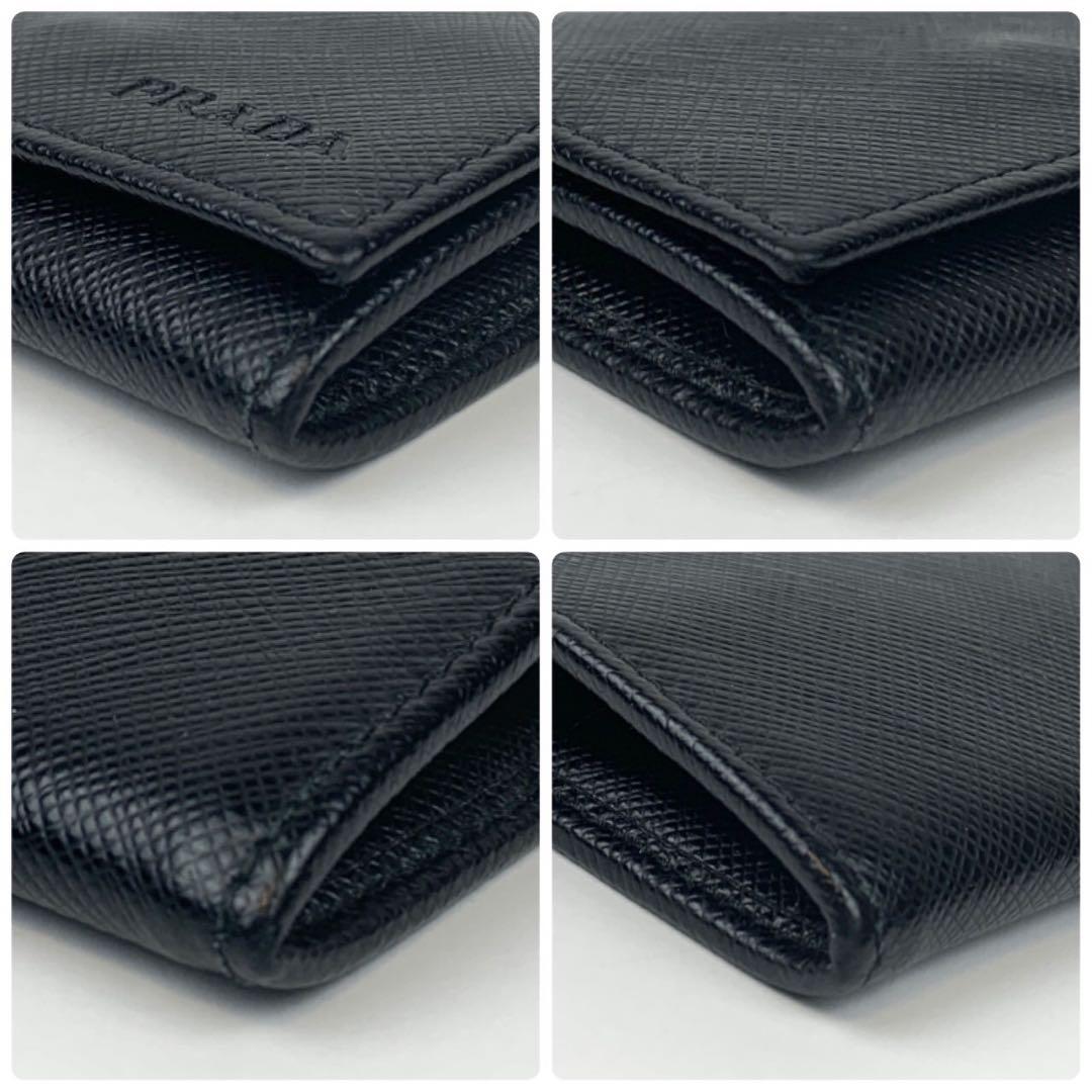 美品✨ PRADA ケース サフィアーノ レザー ブラック エンボスロゴ