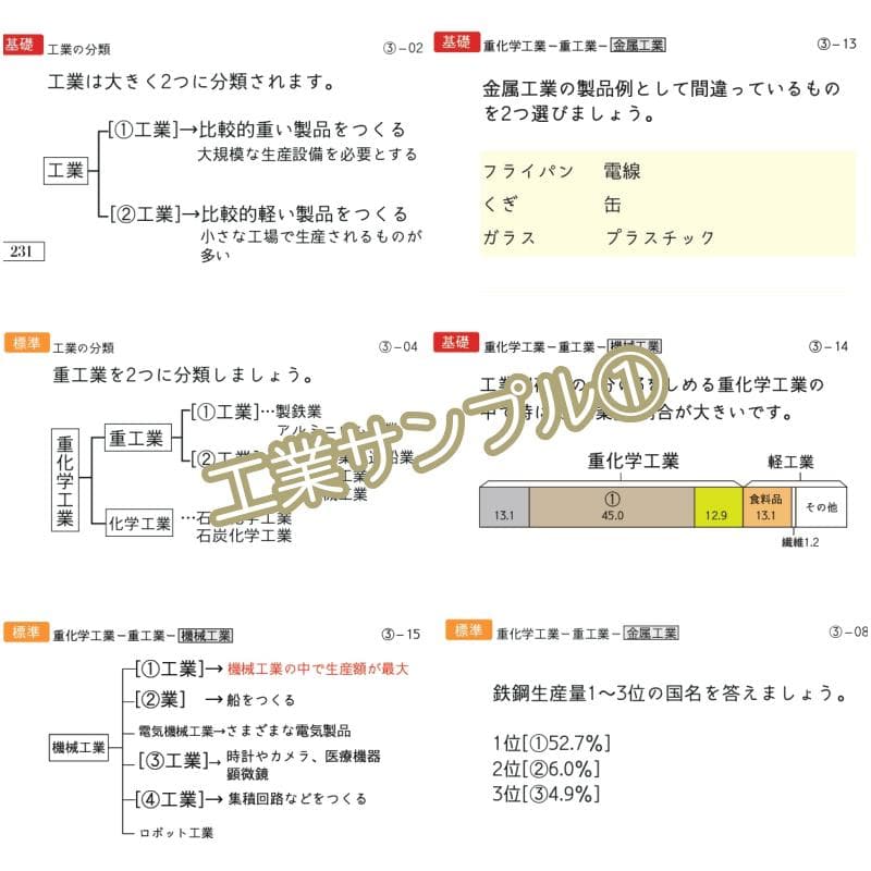 中学受験 暗記カード　極める地理(分野別)　サピックス　コアプラス　予習シリーズ