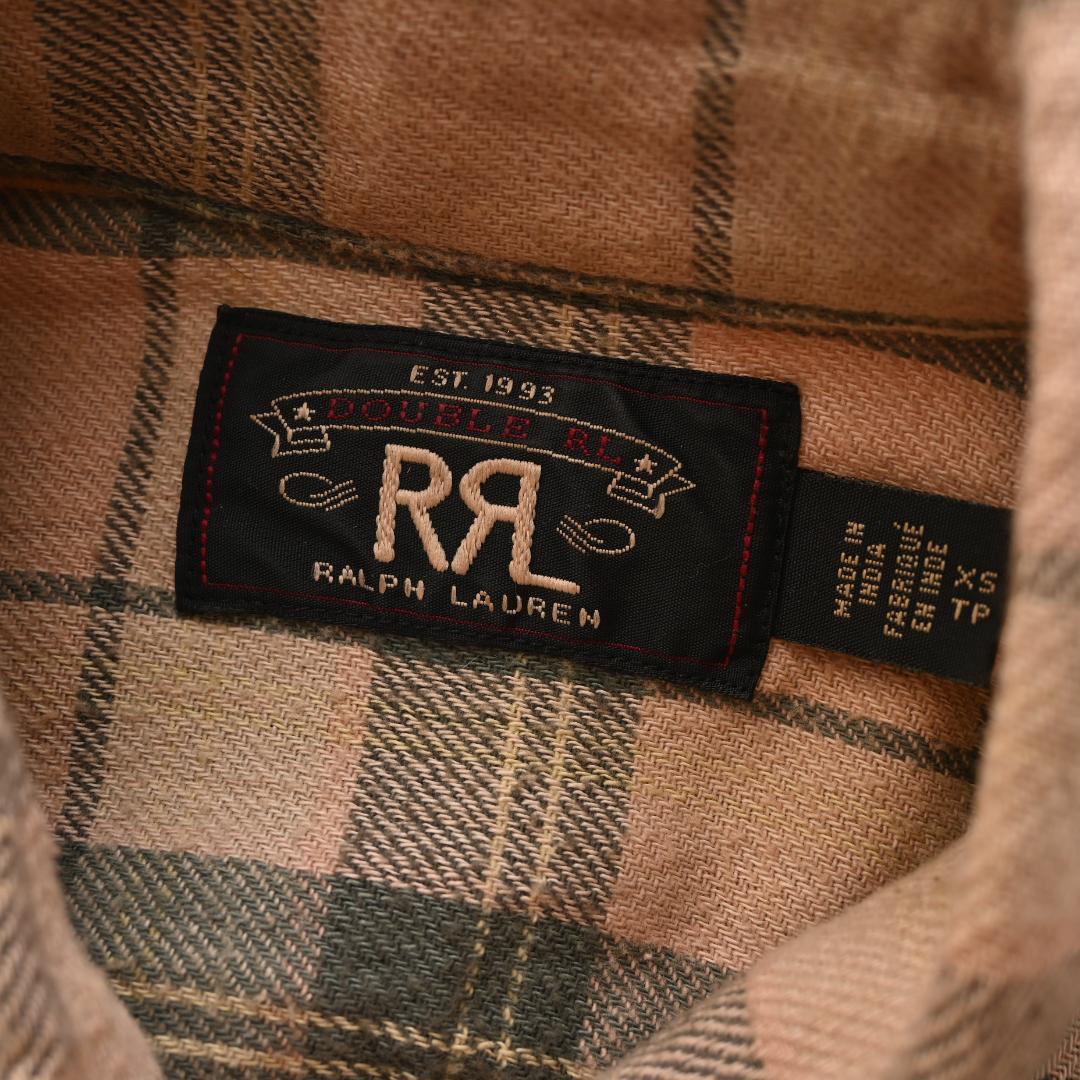 RRL ダブルアールエル 長袖 ネルシャツ チェック XS ベージュ