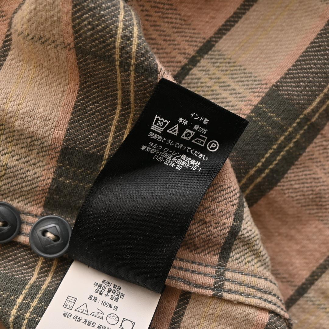 RRL ダブルアールエル 長袖 ネルシャツ チェック XS ベージュ