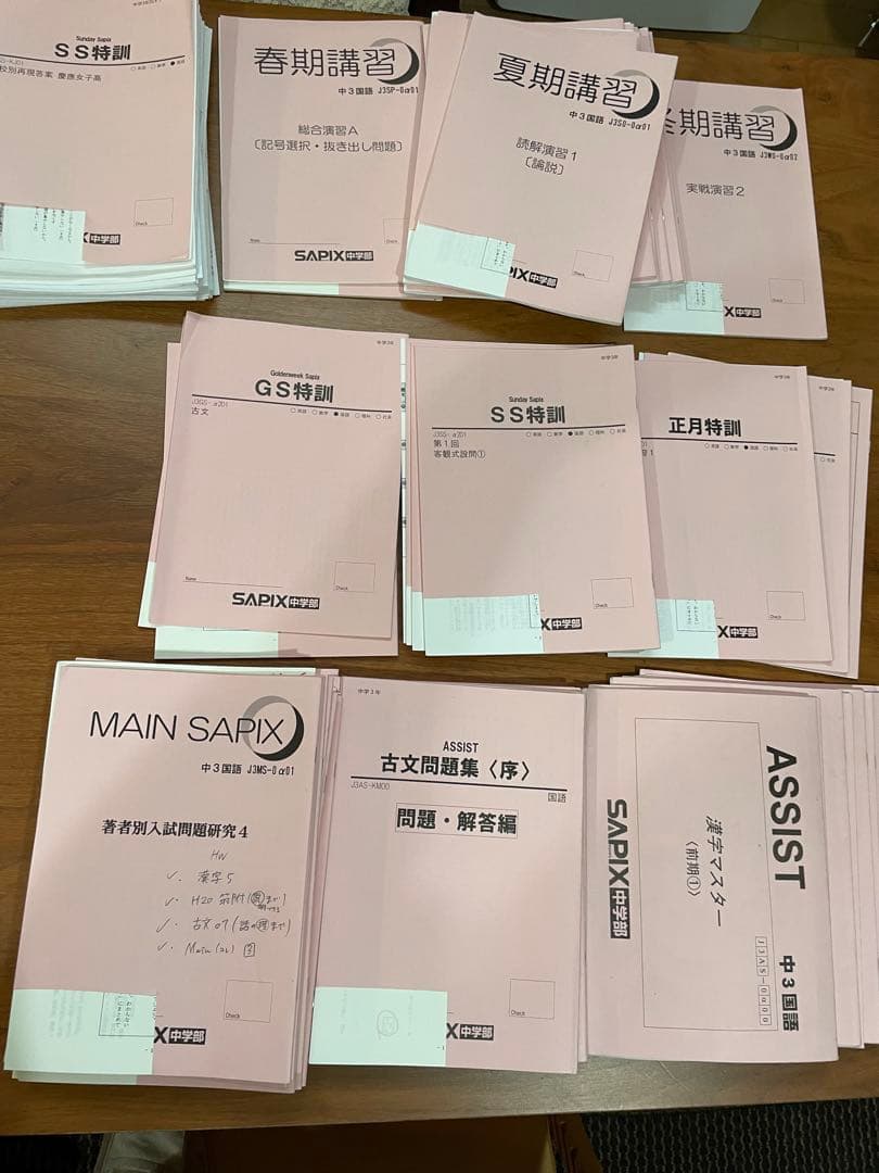 超レア【SAPIX中学部】中２中３国語MAIN SAPIX・春夏冬期講習GSSS