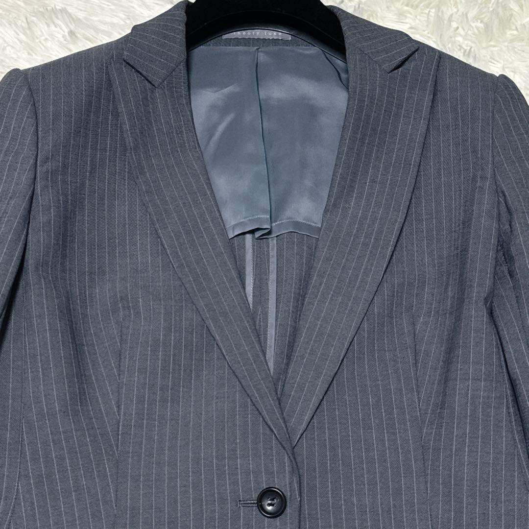 最高級✨ロロピアーナ✨セオリーリュクス パンツスーツ グレー ストライプ 美品