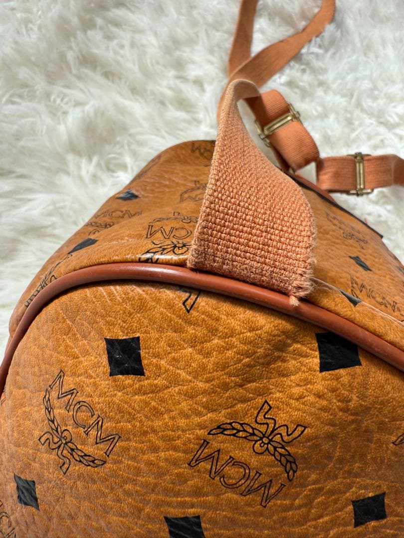 MCM ミニリュック　巾着　ブラウン　ロゴ総柄