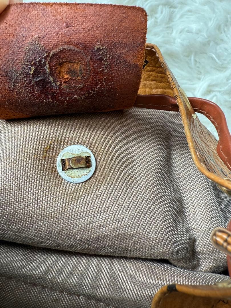 MCM ミニリュック　巾着　ブラウン　ロゴ総柄