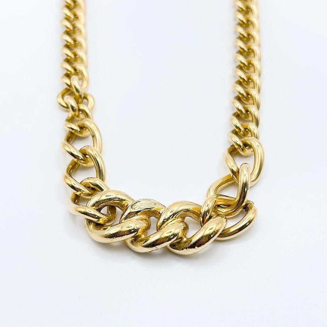 美品✨DIOゴール ネックレス 喜平 チェーン 大ぶり ラインストーン