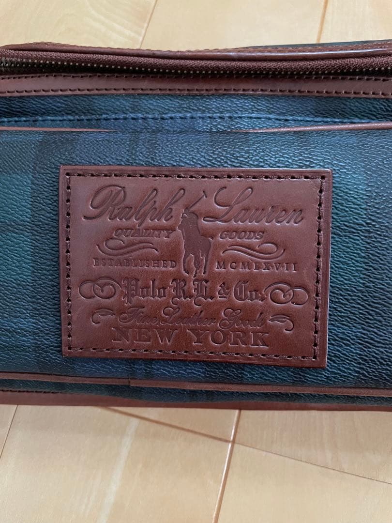 【新品】Ralph Lauren ボディバッグ グリーン系チェック