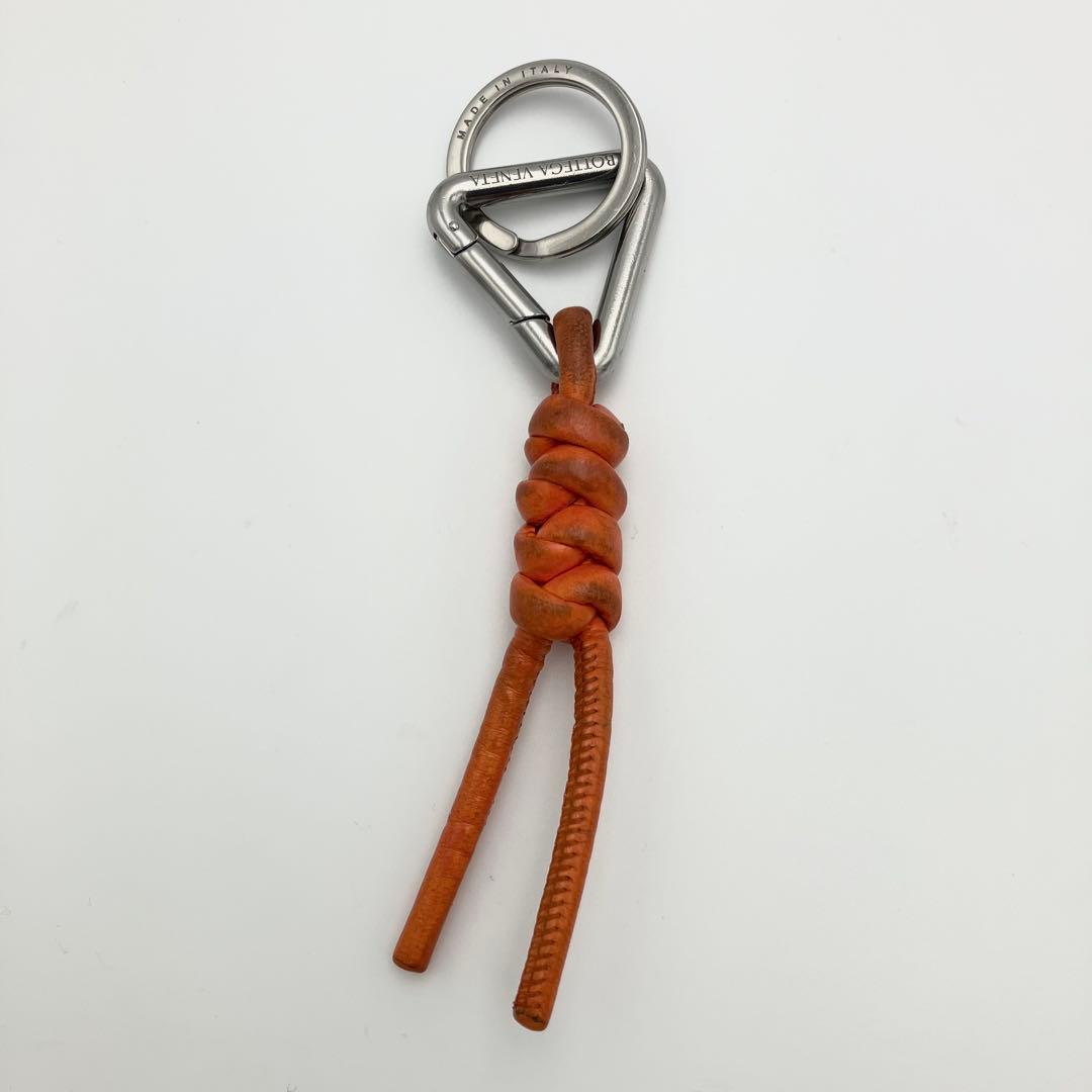 ボッテガ キーリング キーホルダー トライアングル シルバー オレンジ