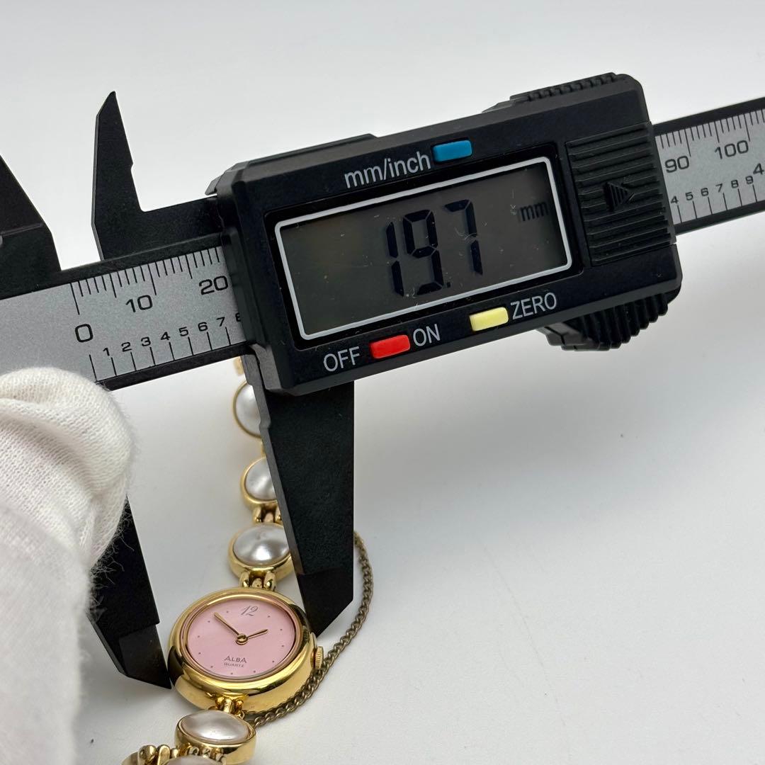 激レア✨SEIKO ALBA 腕時計 パール装飾 ラウンド ゴールド ブレス