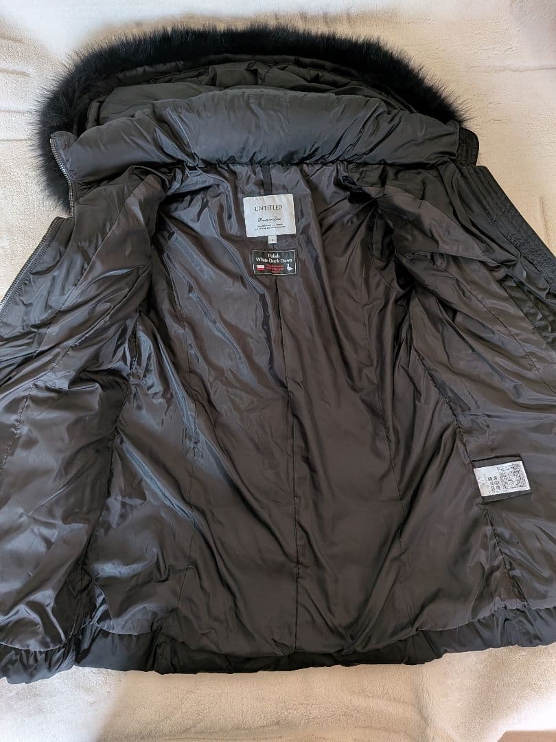 UNTITLED フード付きダウンジャケット ブラック