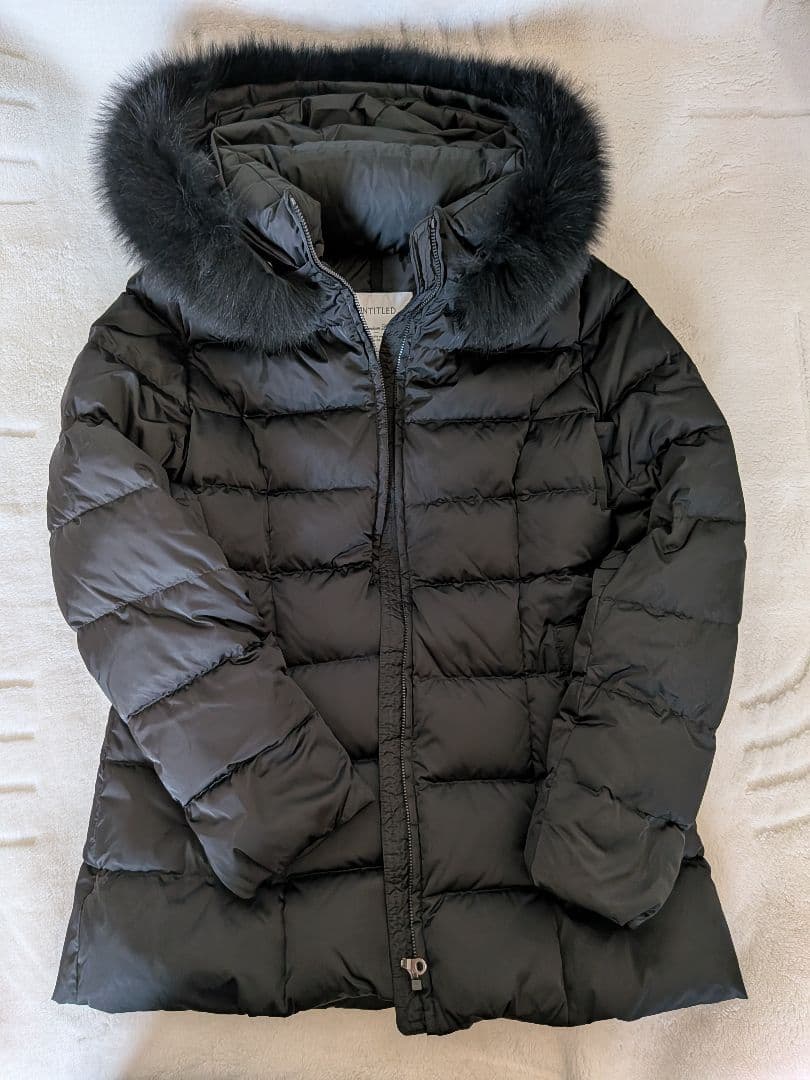 UNTITLED フード付きダウンジャケット ブラック