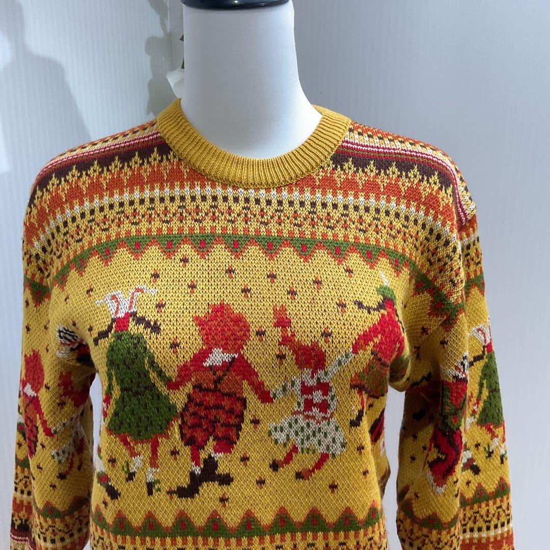 希少　日本製　I.S.　イッセイミヤケ　М 　　アイル柄 　厚手　長袖セーター