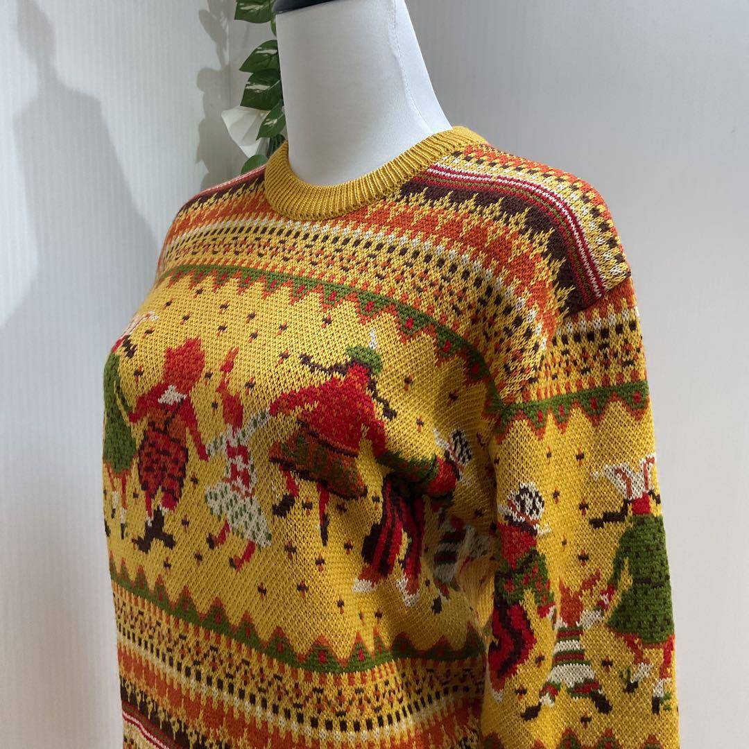 希少　日本製　I.S.　イッセイミヤケ　М 　　アイル柄 　厚手　長袖セーター