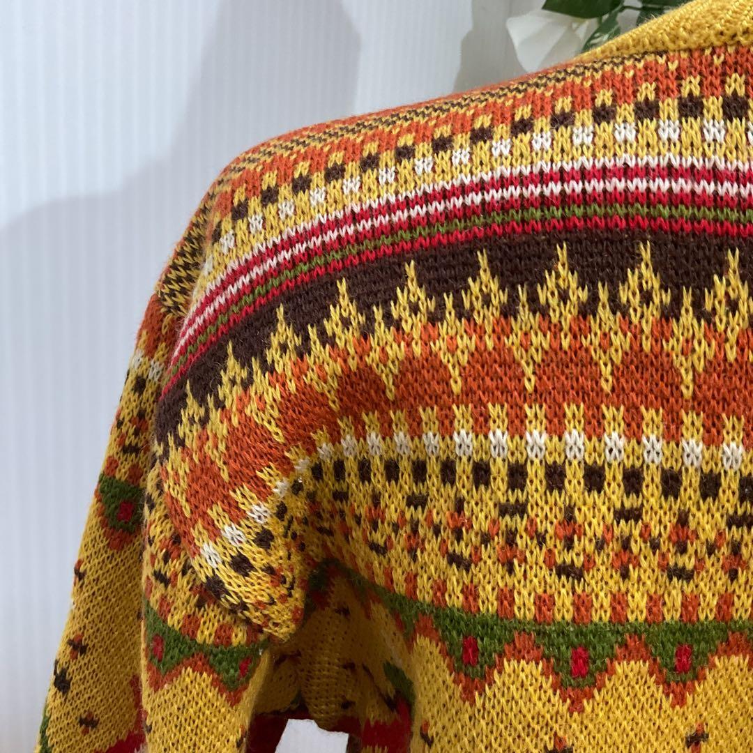 希少　日本製　I.S.　イッセイミヤケ　М 　　アイル柄 　厚手　長袖セーター