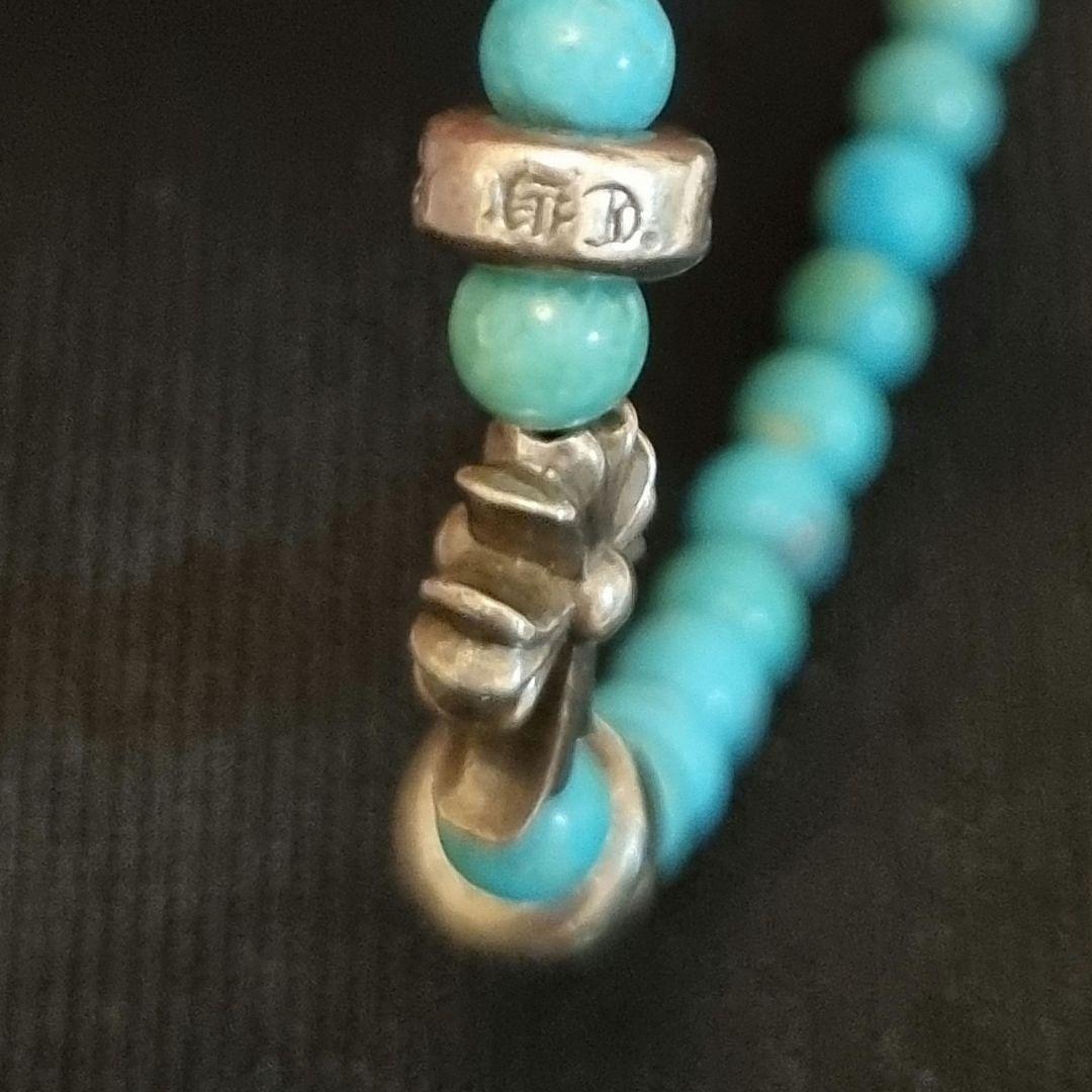 希少◆正規品◆クロムハーツ BEAD15 4mmターコイズビーズブレスレット