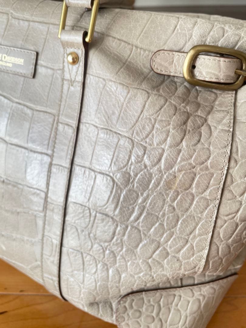 J&M Davidson　クロコ型押し 旅行　ボストンバッグ ユニセックス