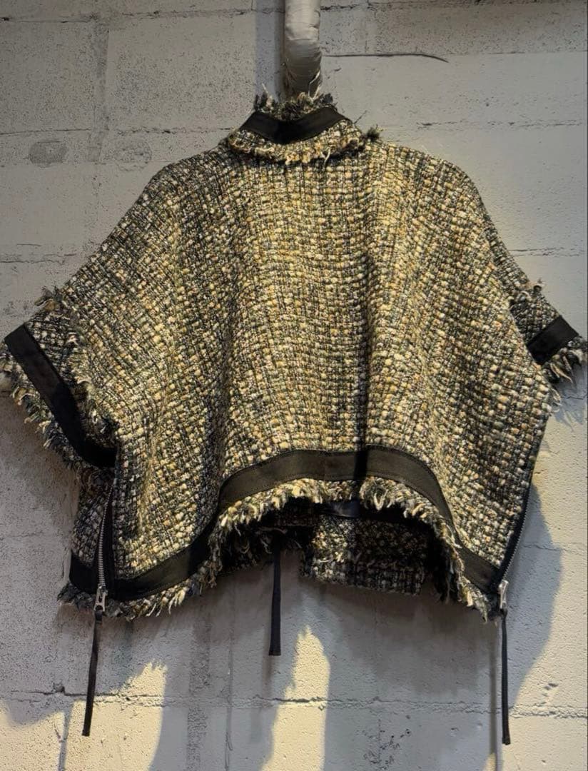 sacai サカイ ツイード ジャケット KHAKI × GRAY size2
