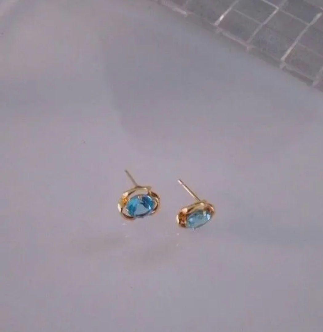 K18YG ブルートパーズ ピアス