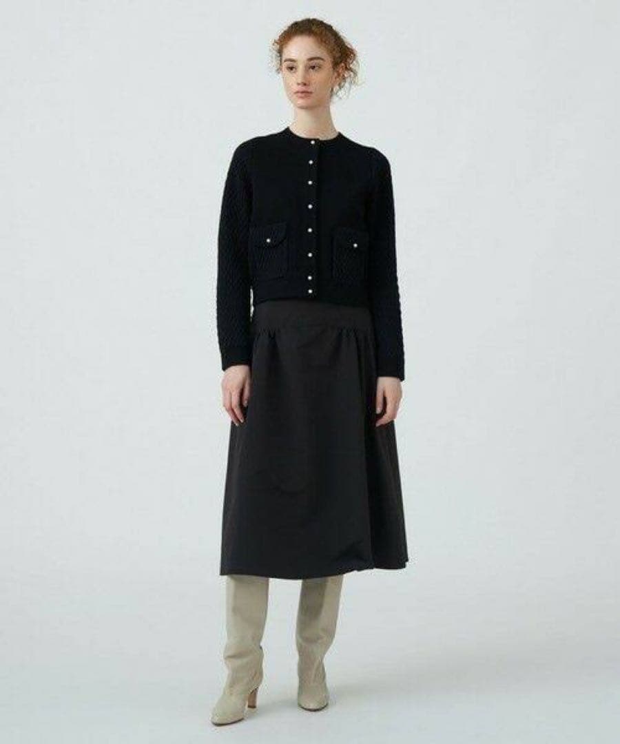 極美品 ボールジィ ウールコットンパールコンビ クルーネックカーディガン S