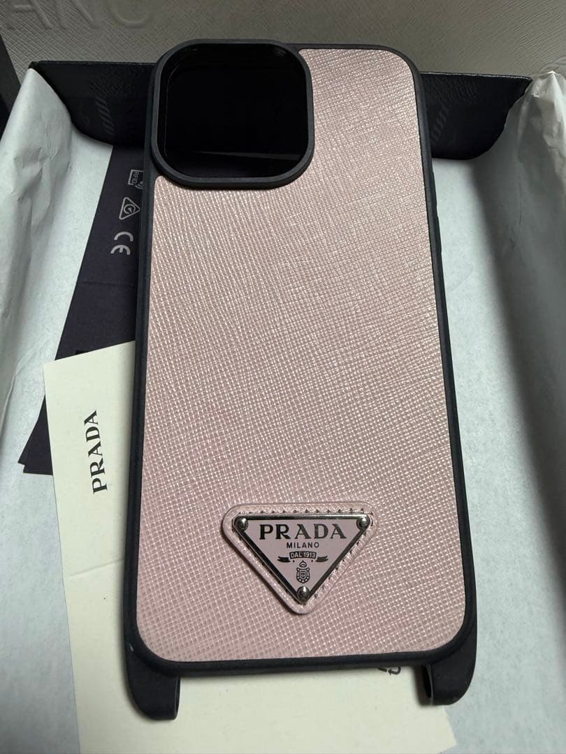 PRADA スマホケース ピンク スマホショルダー 14プロマックス
