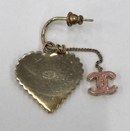 レア!シャネル CHANEL ハート型 ぶら下がりピアス 片耳