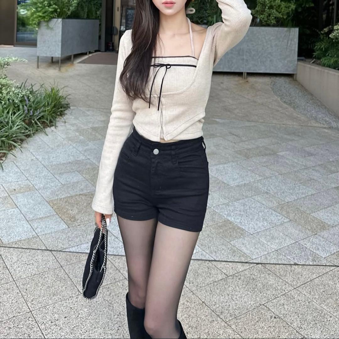 YILON Corset design layered tops ベージュ