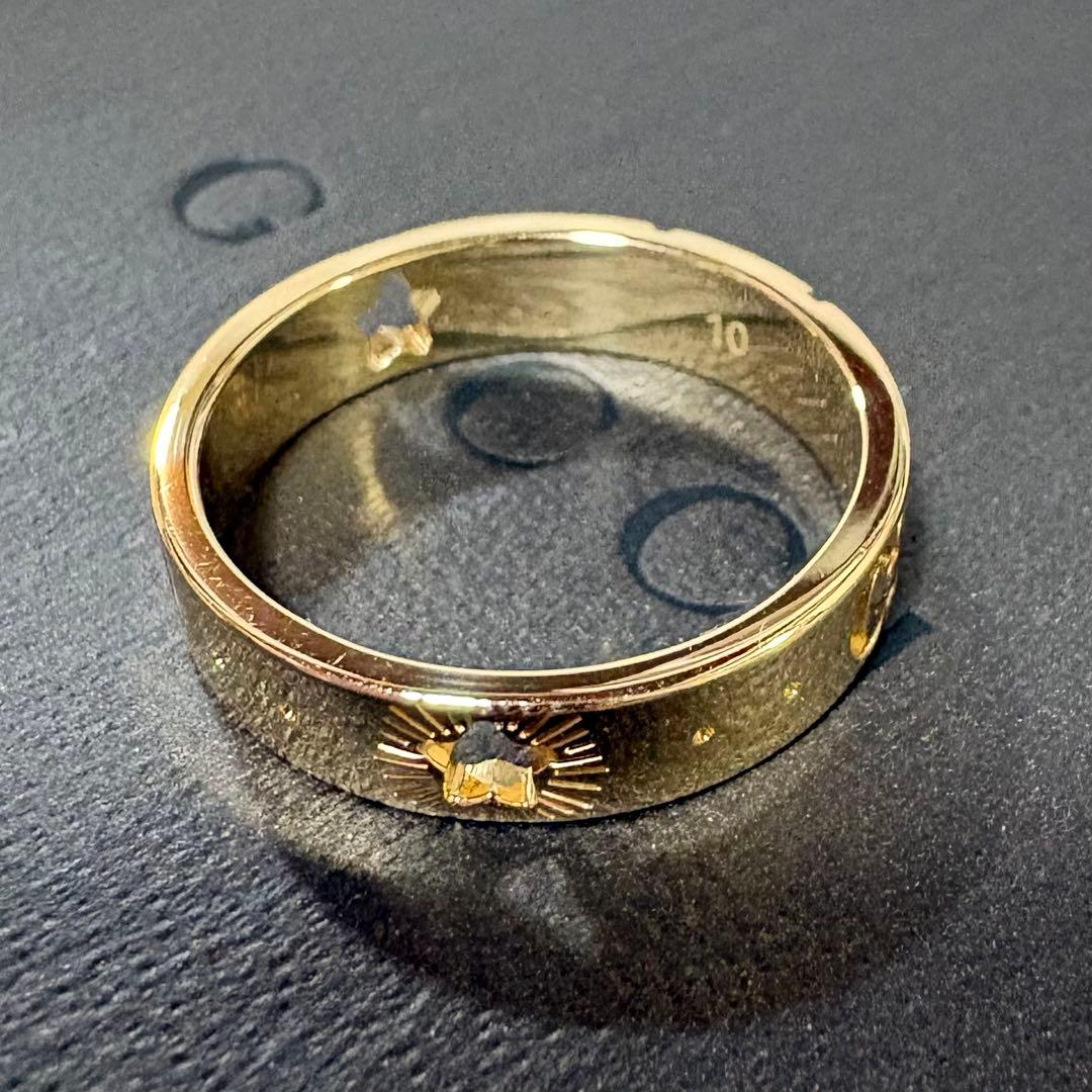 GUCCI アイコン スター リング K18YG 9.5号　K18リング