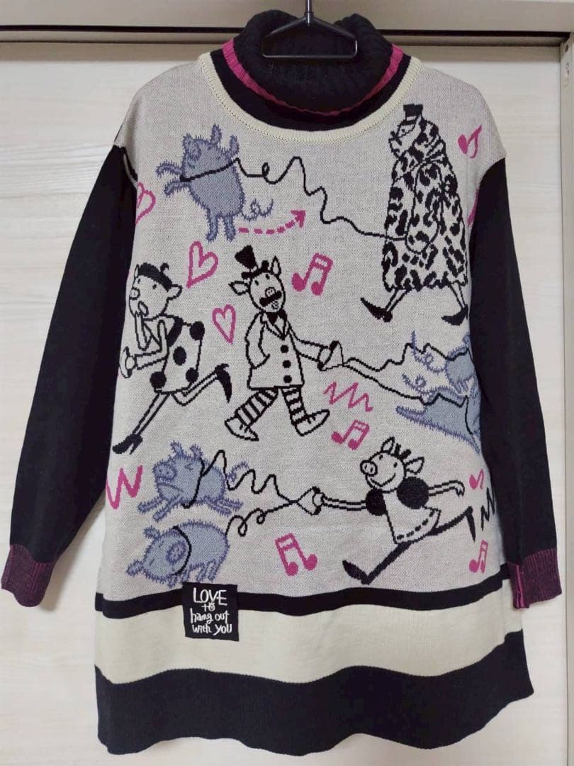 アルベロ2605◆姉妹ブランド◆オレボレプラ 動物デザイン タートルネックニット