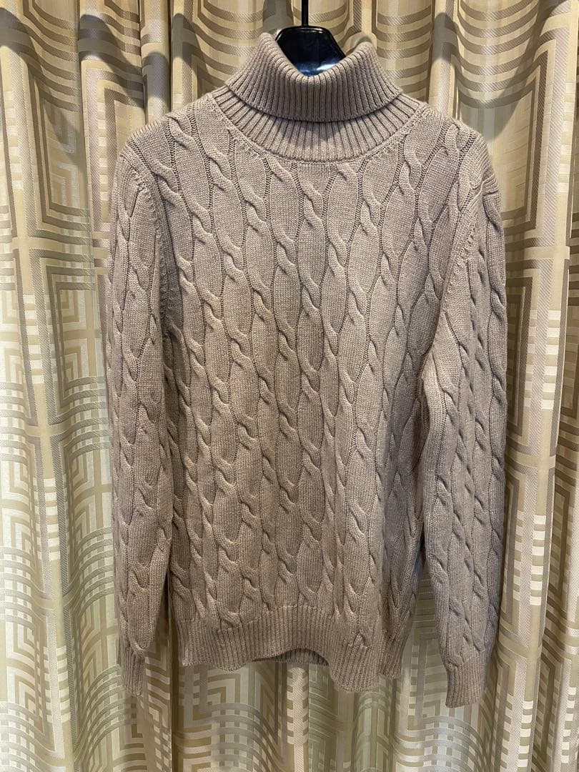 は*ぎ様 BAFY ベージュ ケーブルニットセーター　46