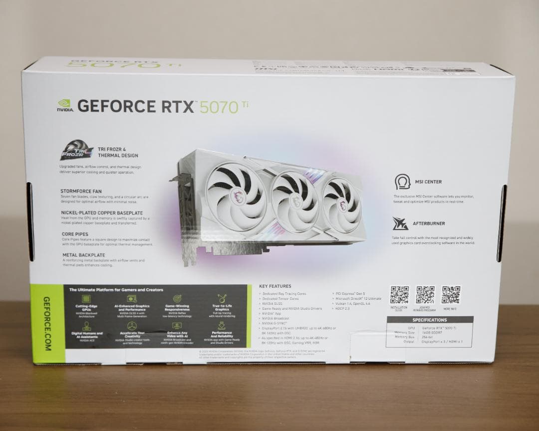 MSI GeForce RTX 5070 Ti OC Edition 箱のみ