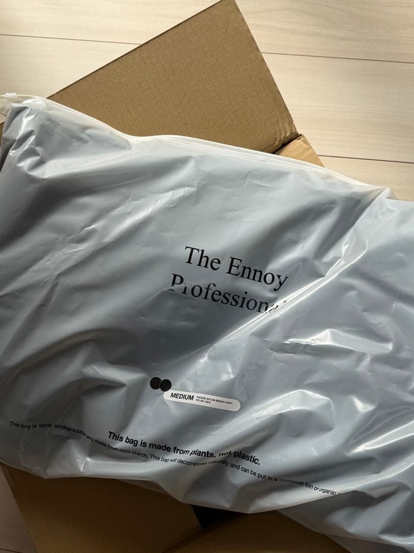 新品Ennoy Padded Nylon Bench Coat ブラック