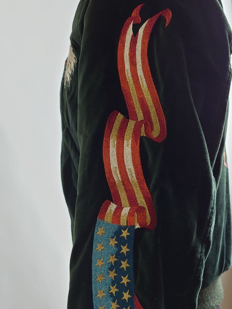 Harley-Davidson ベルベット スカジャン グリーンM