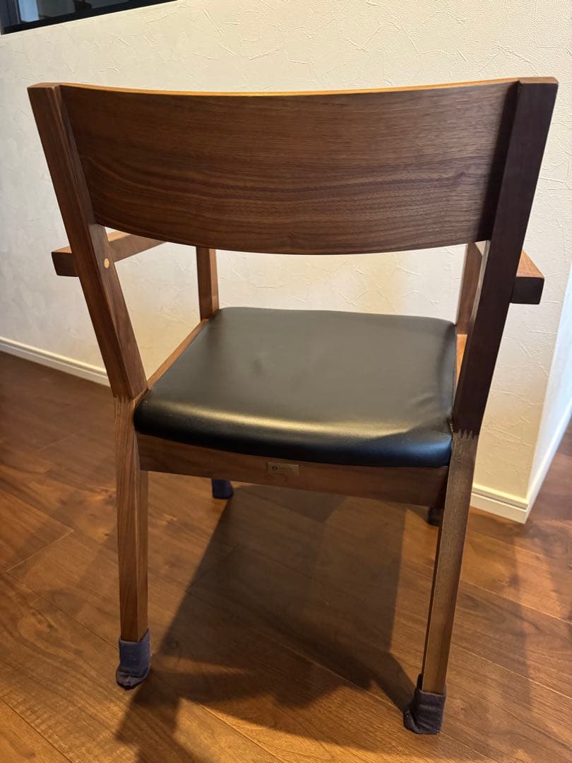 【美品】SOLIDロングアームチェア SDC01 本革ウォールナット天然