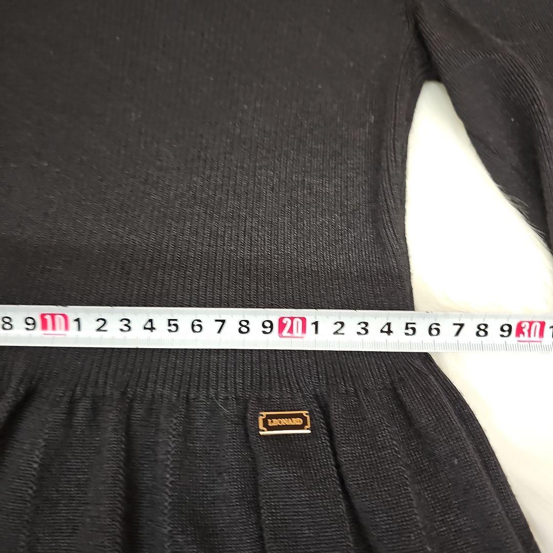 美品　LEONARD＊カミシヤ、シルク混 の上質な膝丈ワンピース