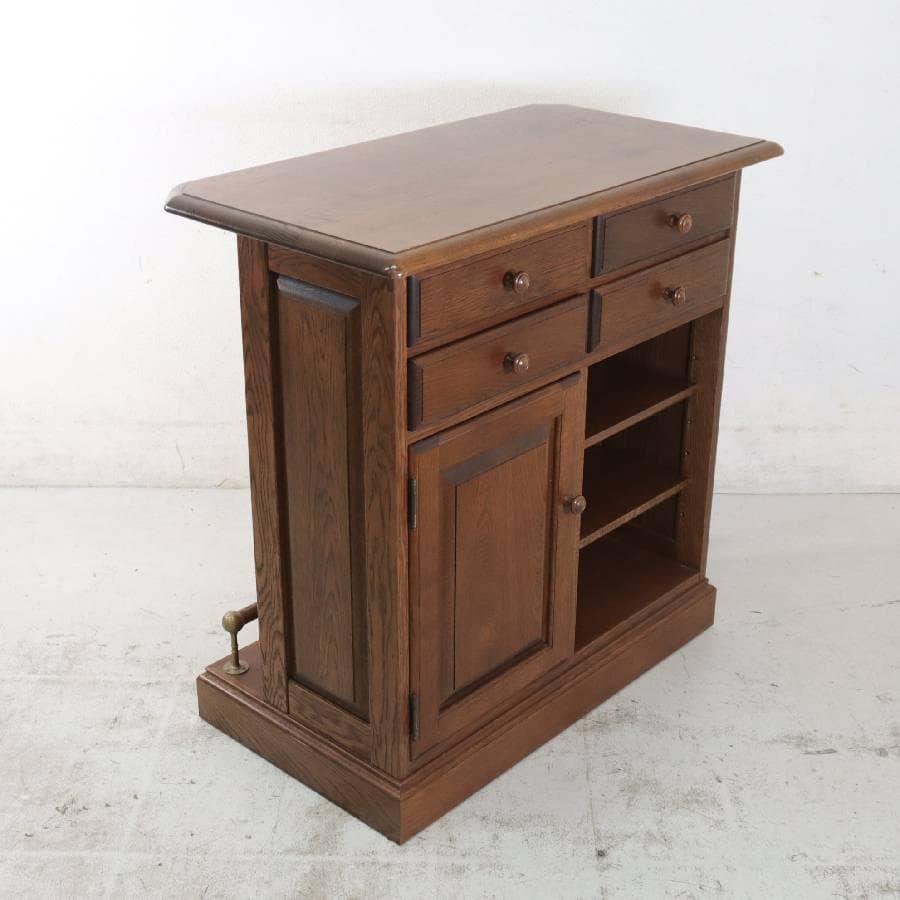 葉山ガーデン オーク材 収納付き カウンターテーブル 幅90cm ホームバー