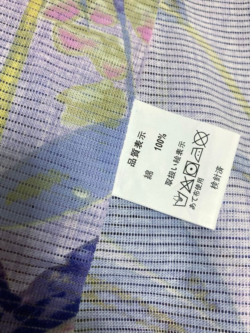 専用　みすゞうた　綿絽　浴衣　ライラックカラー　黄金の小鳥　着物風にも