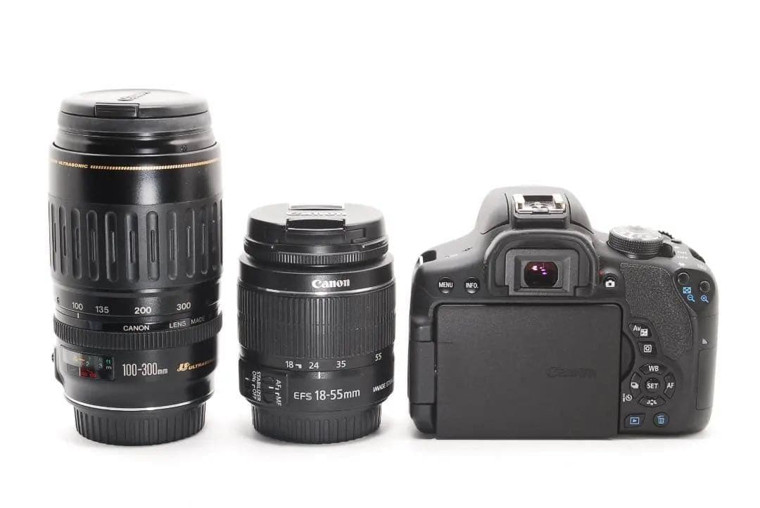 高画質＆軽量Canon Kiss x8i＋18-55＆100-300mm初心者◎