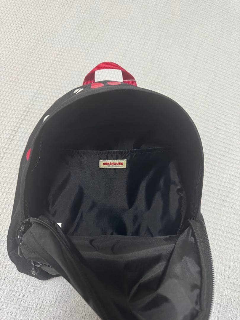 【pppiiisan】mikihouse黒リュック フロントポケット付き