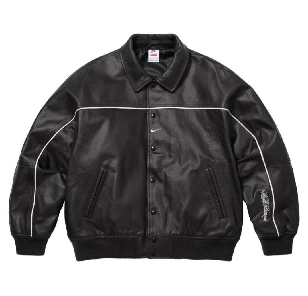 Supreme Nike Leather Varsity Jacket Sサイズ