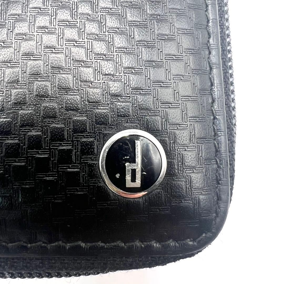 極美品✨ ダンヒル レザー ラウンドファスナー オーガナイザー 財布 ブラック